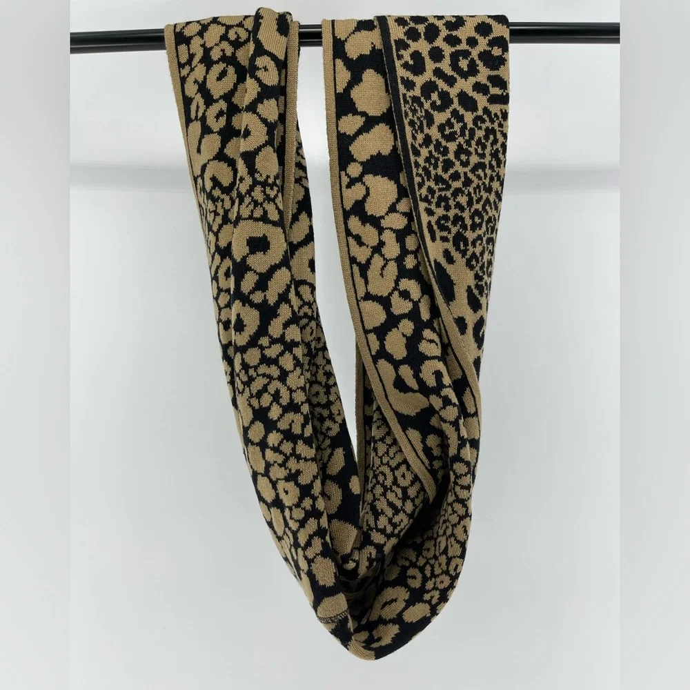 Reversible Leopard Print Knit Infinity Scarf